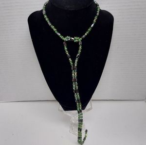 Magnetic Faceted Hematite Black Green Beaded Necklace/Bracelet